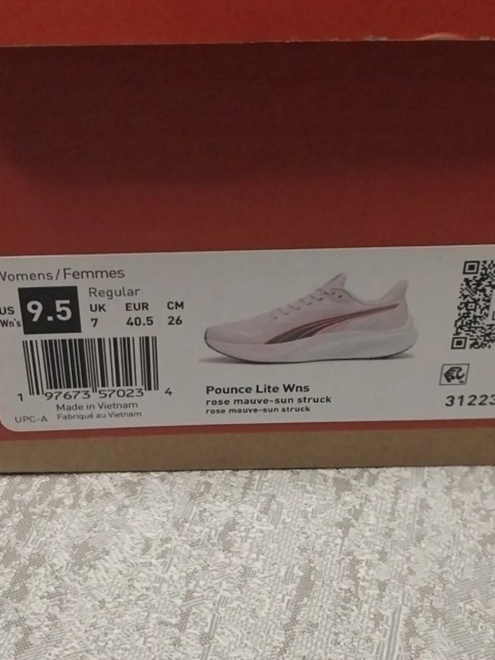 Puma Women's 9.5 Light Pink Athletic Sneakers with Coral & Charcoal Accents